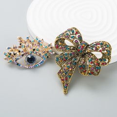 European and American fashion color rhinestone bow brooch cute brooch accessories