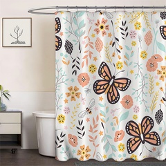 rideau de douche en polyester imperméable papillon de mode