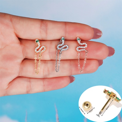 twisted snake spiral ball piercing personality temperament zodiac earring's discount tags
