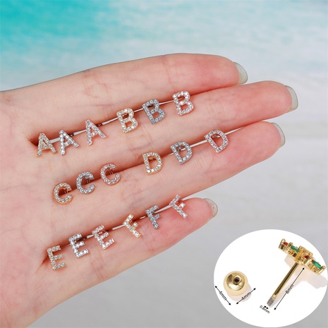Classic 26 English alphabet ear bone nails creative earrings's discount tags