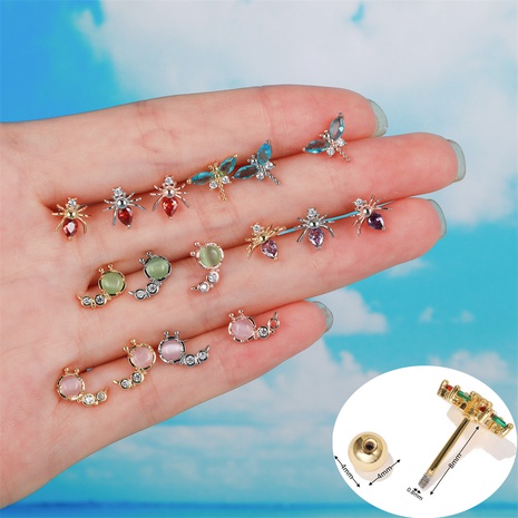 dragonfly Natural cute insect ear bone piercing screw ball's discount tags