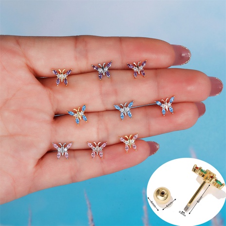 fashion Butterfly Stud Temperament Simple Thread Lock Earrings's discount tags