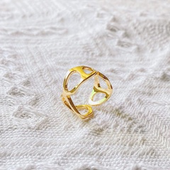 retro hollow 18K real gold plated tail ring wholesale