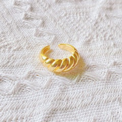 European and American retro curved twill twist opening adjustable ring