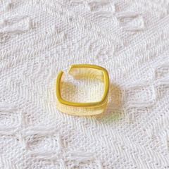European and American fashion 18k real gold plated square opening adjustable ring