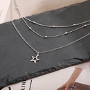 neue hohle fnfzackige Sterne kreative RetroLegierung Perlenkette Schlsselbeinkettepicture12