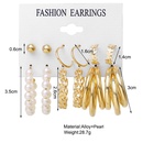 new creative retro pearl earrings circle chain earrings 6 setspicture11