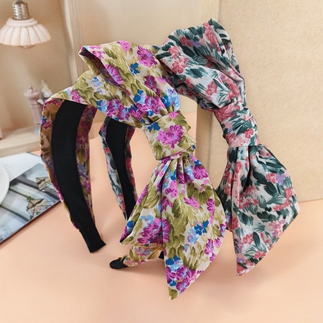 South Korea fabric wide-brimmed bow floral headband's discount tags