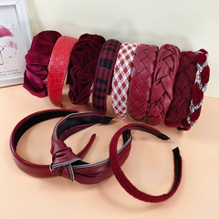 fashion solid color fabric wide-brimmed hair band