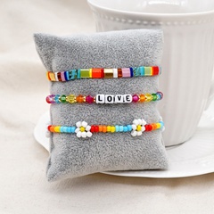 bohemian tila beads crystal beads rainbow daisy stacking bracelet