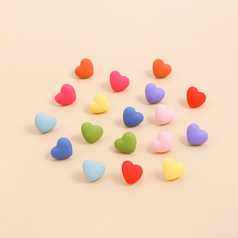 Candy Color Heart Stud Earrings Cute Small Cartoon Earrings's discount tags