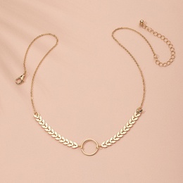 simple alloy multilayer clavicle chain new trend round necklacepicture8