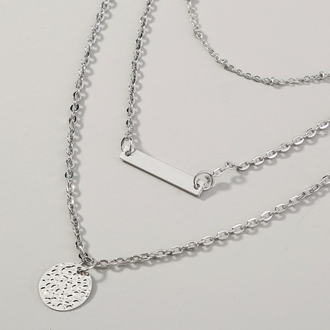 simple geometric pendant multi-layer necklace wholesale's discount tags