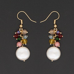 böhmischer Stil Farbe Kristall speziell geformte Perle handgemachte Perlen lange Ohrringe
