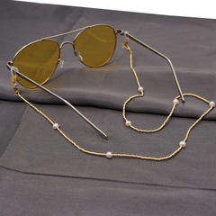 Chaîne de lunettes de style punk lanière de perles d'eau douce lanière de lunettes de chaîne de masque de cou suspendu