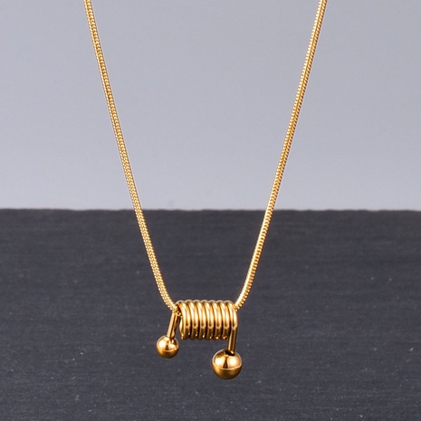 spiral gold spring necklace tide retro neck chain's discount tags