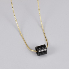black pendant golden gypsophila necklace clavicle chain titanium steel jewelry