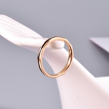 Einfacher schwarzer Diamant-Split-Blume Titanstahl rosévergoldeter Ring's discount tags