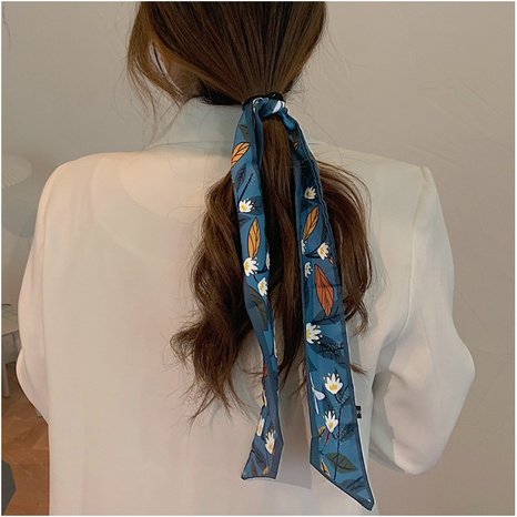silk scarf headband tied hair bow tie retro streamer scarf ribbon headdress's discount tags