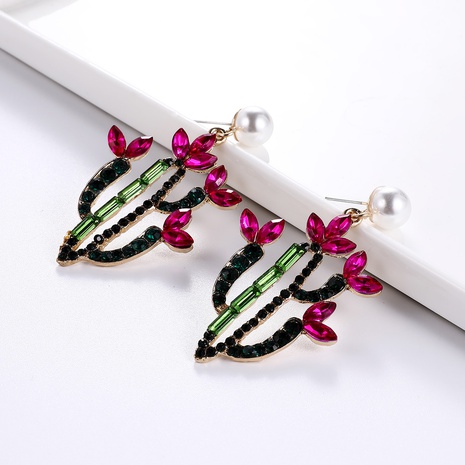 pearl flower temperament female personality sweet cactus earrings's discount tags