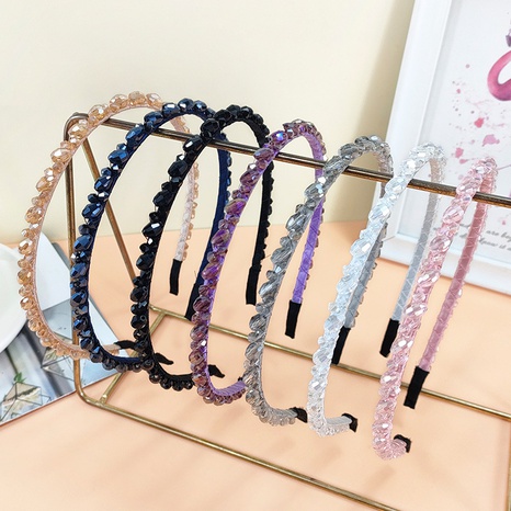 new product crystal beaded woven headband's discount tags