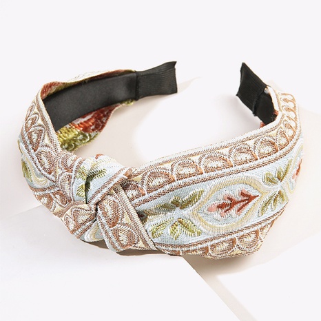 ethnic knotted floral embroidery headband wholesale's discount tags