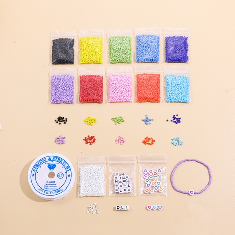 Multicolor Glass Beads Plastic Letter Beads Heart Round Beads DIY Material Set's discount tags