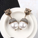 European and American rhinestone pearl earrings retro personality animal earringspicture9