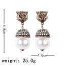 European and American rhinestone pearl earrings retro personality animal earringspicture12