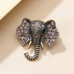 rétro éléphant broche style ethnique bijoux mode plein diamant accessoires en gros