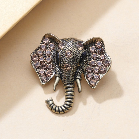 rétro éléphant broche style ethnique bijoux mode plein diamant accessoires en gros's discount tags