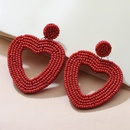 Boucles d39oreilles creuses en forme de coeur avec perles rouges ethniques de couleur de vacancespicture11