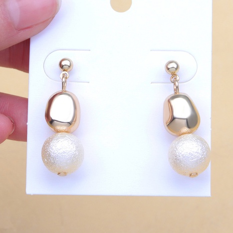 simple freshwater pearl princess romantic geometric metal earrings's discount tags