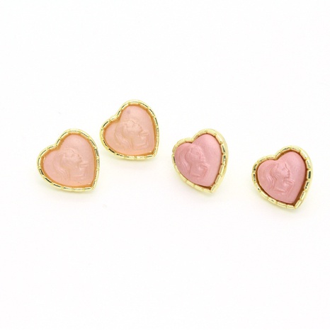 retro heart earrings simple pink heart-shaped earrings's discount tags
