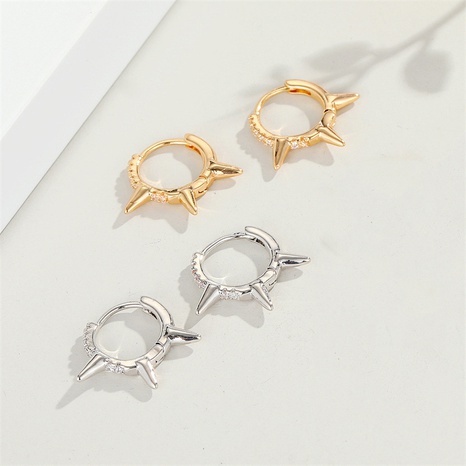 punk rivet style micro-inlaid zircon small earring ear buckle's discount tags