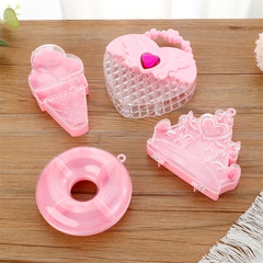 cute pink transparent cartoon ice cream jewelry storage box
