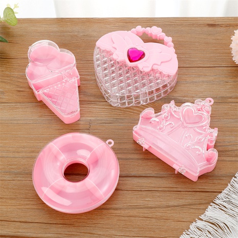 cute pink transparent cartoon ice cream jewelry storage box's discount tags