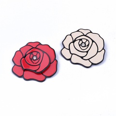 New Acrylic Rhinestone Rose Flower Brooch Retro Flower Badge