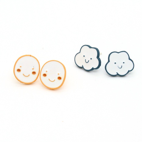 cute personality smiley face cloud earrings creative cartoon earrings's discount tags
