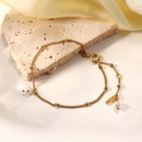 goldplated new stainless steel thin chain with two millet beads braceletpicture8
