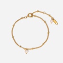 goldplated new stainless steel thin chain with two millet beads braceletpicture10