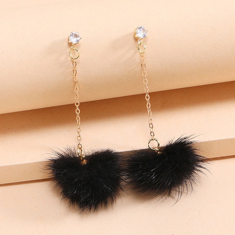 fashion personality elegant long tassel simple retro cute ball earrings's discount tags