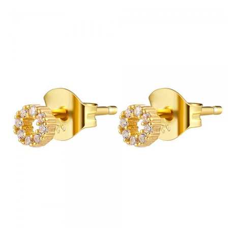 golden retro circle fashion round micro-inlaid zircon earrings's discount tags