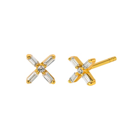 micro-inlaid zircon cross earrings fashion simple earrings's discount tags