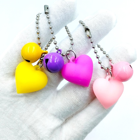 pvc soft love keychain mobile phone bag bell small ornaments car key chain ring accessories's discount tags