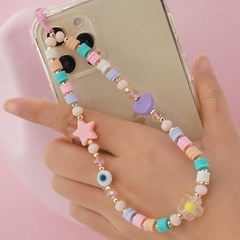bohemian style colored soft ceramic crystal beads mobile phone strap