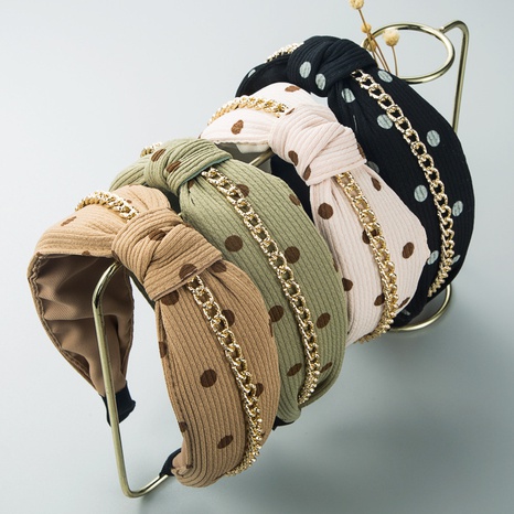new fashion fabric alloy chain twisted wave nodding headband  NHLN522633's discount tags