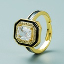 Farbe tropfendes l Kupfergrad Gold eingelegter Zirkonring weiblicher quadratischer Zeigefingerringpicture19