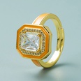 Farbe tropfendes l Kupfergrad Gold eingelegter Zirkonring weiblicher quadratischer Zeigefingerringpicture26