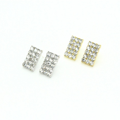 simple metal square full diamond earrings geometric zircon earrings's discount tags
